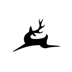 deer, black silhouette vector symbol design