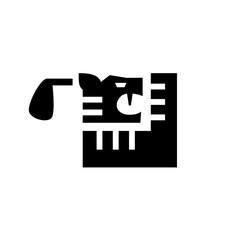 tiger playing golf, vector symbol design