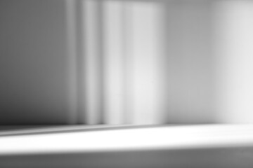 Wall interior background, studio and backdrops show products.with shadow from window color white and grey. background for text insertion and presentation product	