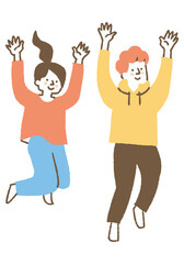 Men and women jumping for joy_Colors