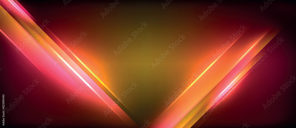 Leinwandbilder a vivid neon triangle shining brightly against a dark backdrop, creating a striking contrast. the im