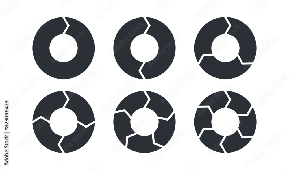 Wall mural rotation arrows in circular motion. circle arrow combinations. set of circular infographics. graphic
