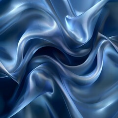 Obraz premium A close up of a blue silk fabric with a very large wave