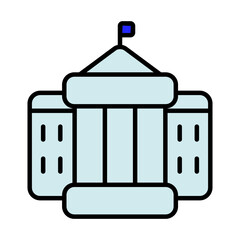 US government building icon. Politics, states, president, parliament, house of representatives, elections, election campaign, voter, landmark.