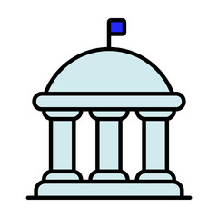 US government building icon. Politics, states, president, parliament, house of representatives, elections, election campaign, voter, landmark.