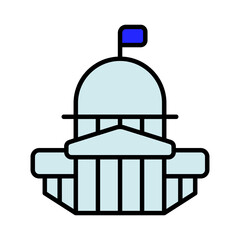 US government building icon. Politics, states, president, parliament, house of representatives, elections, election campaign, voter, landmark.