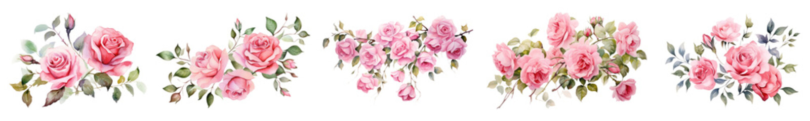 Fototapeta premium Flower Bouquet png element set on transparent background