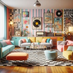 Timeless Charm: Captivating Retro-Designed Living Room