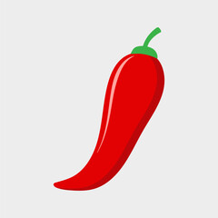 Red Hot Chili Pepper. Hot pepper vector icon.Flat design.