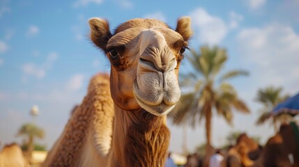 camels in the desert