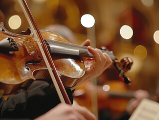 Close ups of violin and hands