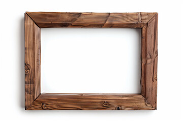 A wooden frame with a white background