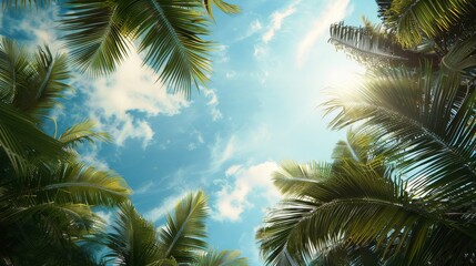 Fototapeta premium An extra-large tropical breeze background, featuring ample copy space.