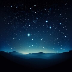 A breathtaking view of a starry night sky over rolling hills, illuminating the landscape with a tranquil and serene ambiance.