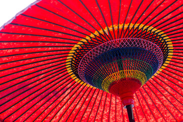 Japanese traditional red paper umbrella
