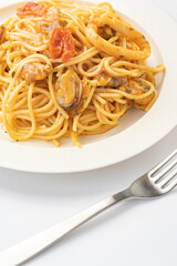 魚介トマトソースパスタ