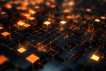 Obraz premium Abstract Futuristic Technology Node Network