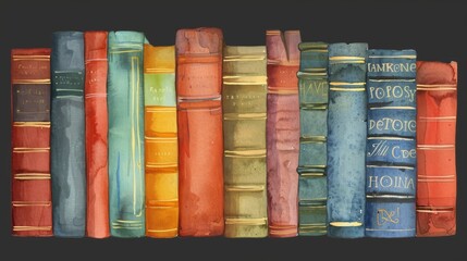 A bookshelf full of classic books.