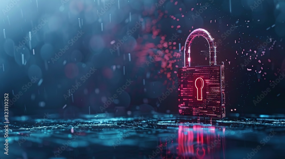 Aufkleber futuristic digital padlock for security and digital data protection, network security and website ma