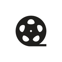 film reel icon in flat style with background.