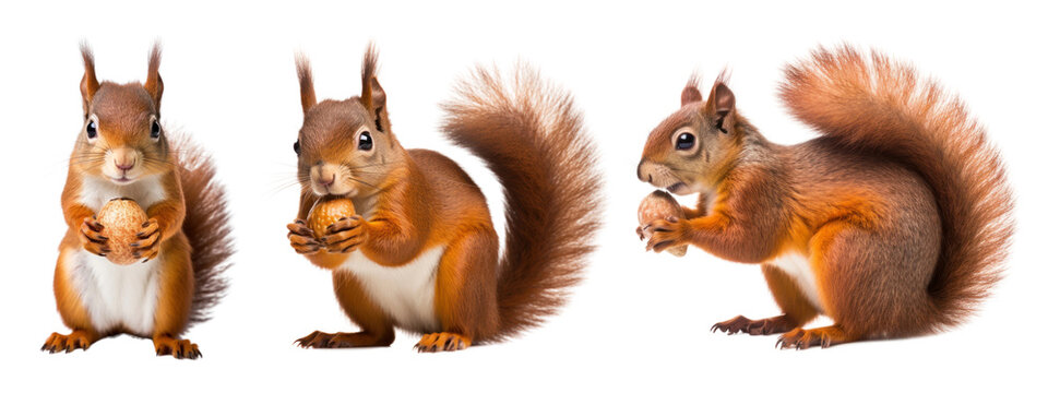 Red squirrels png on transparent background