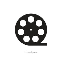 Flat film reel icon symbol vector Illustration