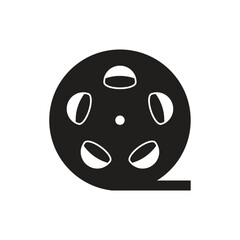 Flat film reel icon symbol vector Illustration
