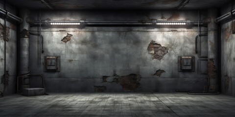 Abandoned Industrial Unit Interior Scene