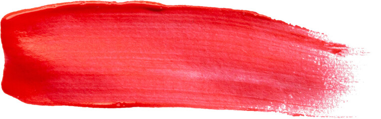 Red brush stroke isolated on white background