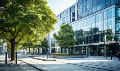 Sleek Urban Oasis: Greenery Meets Glass Architecture