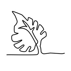 leaf continuous line art