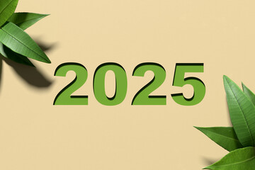 Year 2025 green recycling and save our planet and earth environment.