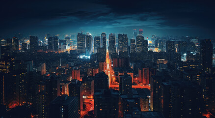 Fototapeta premium Midnight Pulse: The City That Never Sleeps