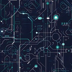 Obraz premium network security tile seamless pattern