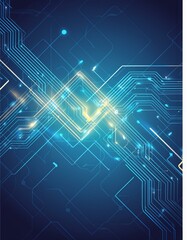 サイバーテクノロジー未来の電子イメージ縦