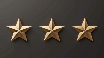 Obraz premium 3D Elegant luxury gold star paper cut style cover design set, a branding, advertising, presentation template