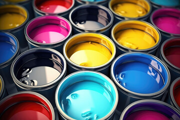 Fototapeta premium Vibrant Spectrum: High-Quality Paint Selection