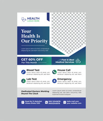 Corporate healthcare and medical flyer design layout template post 
