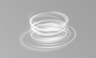 Light white Twirl. Curve light effect of white line. Glowing white spiral. The effect of high-speed abstract lines. Rotating shiny rings.	