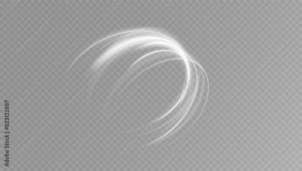 Poster light white twirl. curve light effect of white line. glowing white spiral. the effect of high-speed 