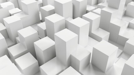 A white cube with a perspective effect in modern 3D illustration