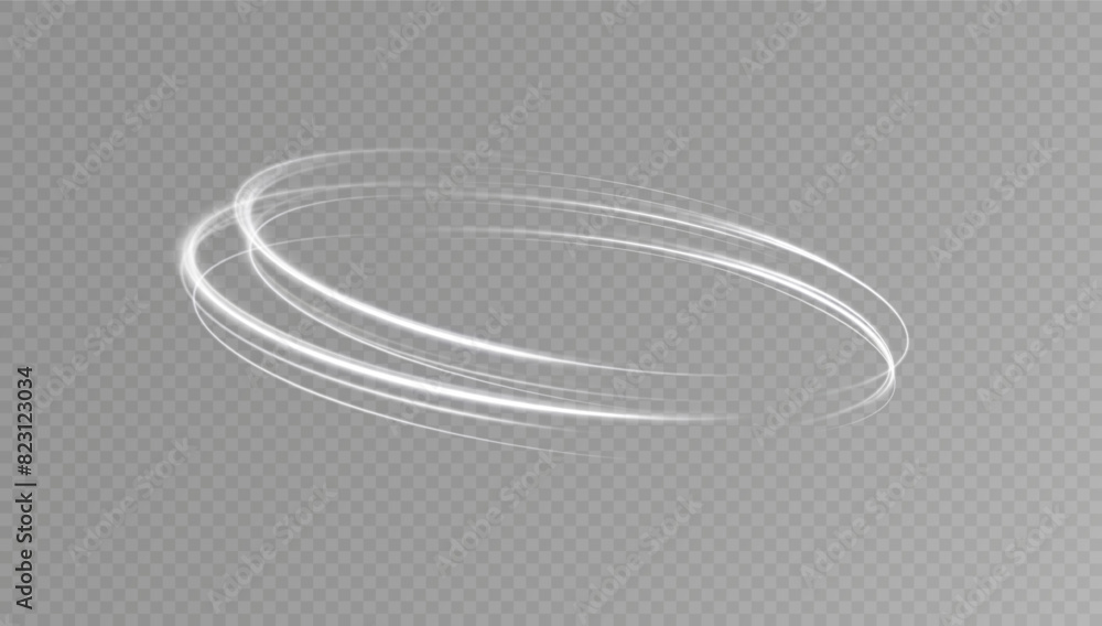 Poster light white twirl. curve light effect of white line. glowing white spiral. the effect of high-speed 