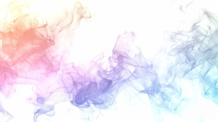 Smoke with transparent colors on a white background