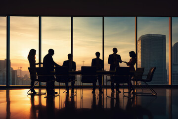 Corporate Leaders Strategy Meeting at Sunset