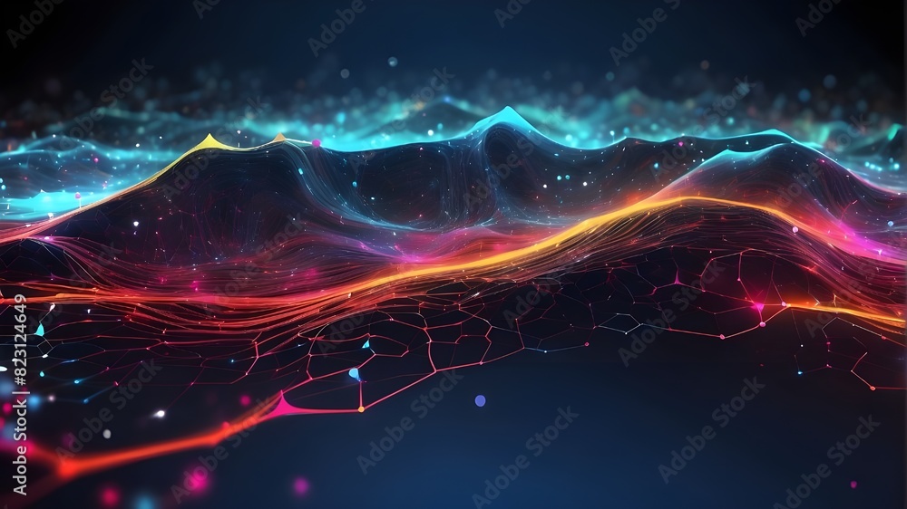 Aufkleber a background in abstract science or technology nowadays. surface diagram of cyberspace. vector.