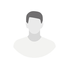 Flat illustration in gray color. Avatar, user profile, person icon, profile picture. Suitable for social media profiles, icons, screensavers and as a template...