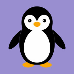 penguin on ice logo icon vector illustration