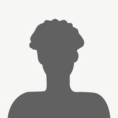 Flat illustration in gray color. Avatar, user profile, person icon, profile picture. Suitable for social media profiles, icons, screensavers and as a template...