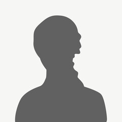 Flat illustration in gray color. Avatar, user profile, person icon, profile picture. Suitable for social media profiles, icons, screensavers and as a template...