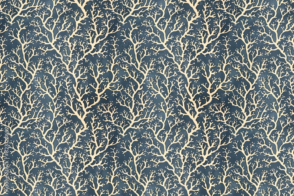 Poster coral pattern tapestry. arts and crafts. vintage botanical wallpaper pattern. background image. crea
